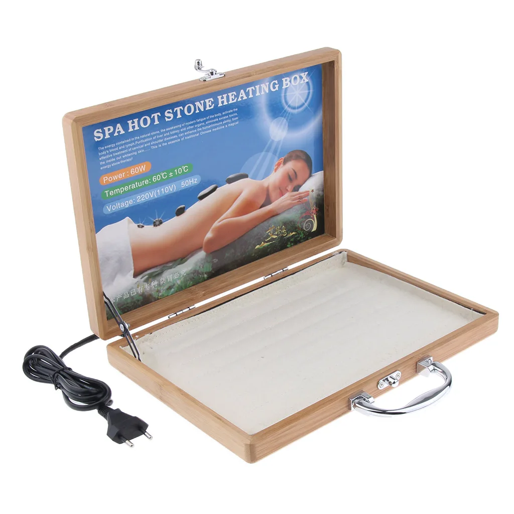 1 Piece Spa Massage Hot Stone Rock Heating Box Case Massage Stone Warmer Case Heater EU Plug