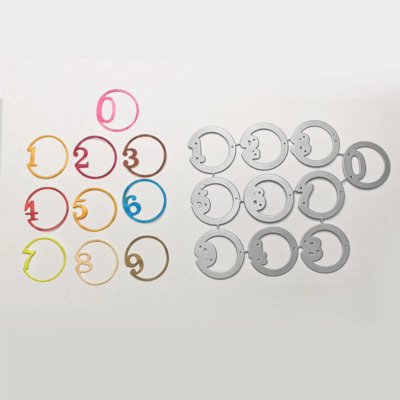 

10ps Metal Cutting Dies Circle Number 0~9 For DIY Scrapbooking Embossing Paper Cards Photo Album Making Craft 2019 New