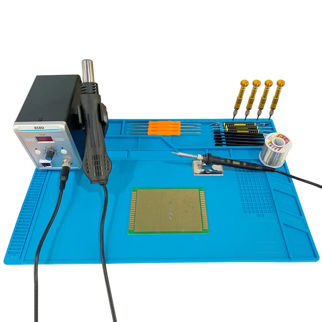 Heat Resistant Soldering Mat Solder Mat Anti Static Mat Resistance Work Mat  For Heat Gun, Soldering Iron Station, Phone And Computer Repair