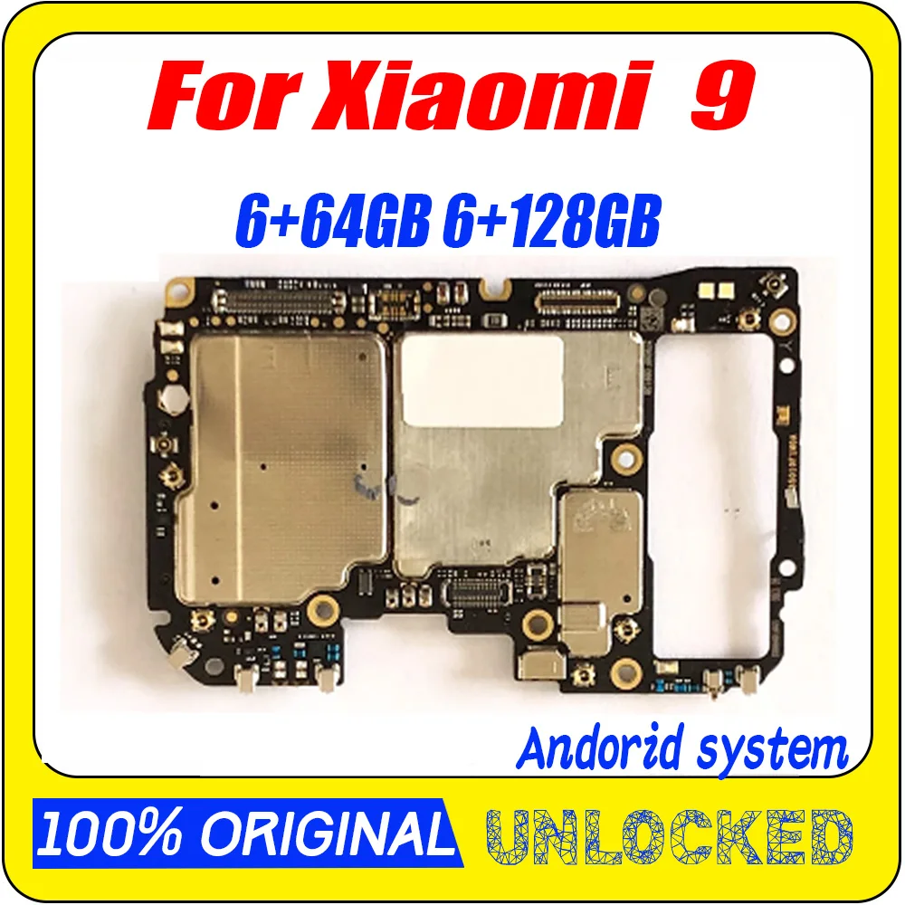 For Xiaomi 9 MI9 M9 Motherboard 64gb 128gb Original Unlocked Logic Board Mainboard With Full Chips Android System Globle Version | Мобильные