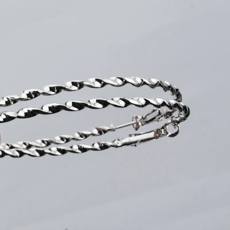 Серьги для девочек, преувеличенный скрученный круг серьги мода диких большие круглые серьги спиральные золотые серебряные высококачественные серьги