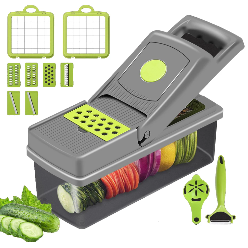 RAINBEAN Vegetable Chopper, 14 in 1 Mandoline Slicer Multi-Function Ki