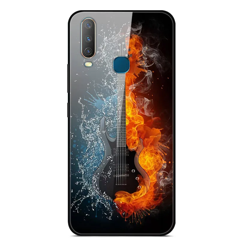 Закаленное стекло Чехол для Vivo U10 Case Жесткий ПК Красочная задняя крышка для Vivo U3X U 3X Чехол для ТПУ Бампер для Vivo U 10 vivoU10 - Цвет: 2
