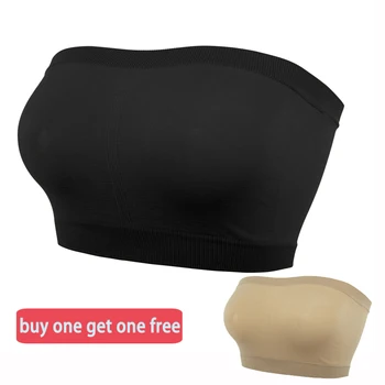 

2pcs/set Brassiere Bra Women Tube Top Underwear Lingerie Wire Seamless Women Sexy Bra Female Tube Top Strapless Wrapped Chest