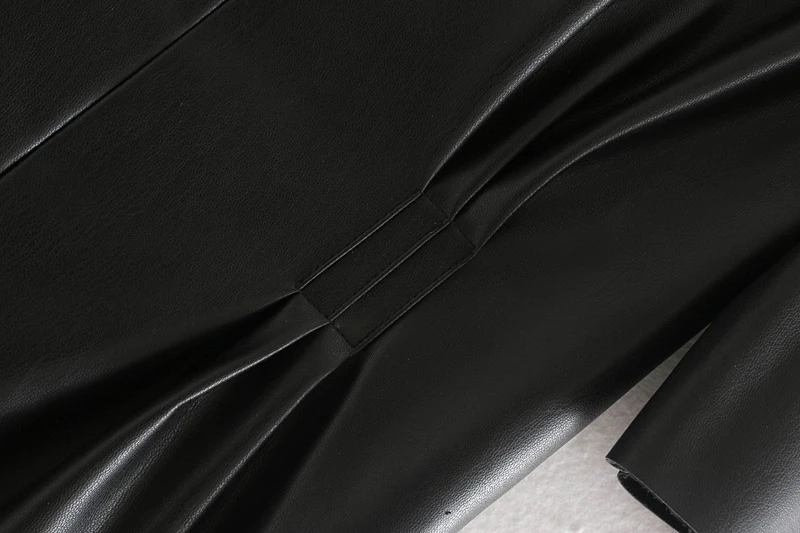 Винтажное женское мини платье с рюшами, кожаное платье с рукавами-фонариками, женские черные Клубные вечерние платья-карандаш, корейские платья для женщин