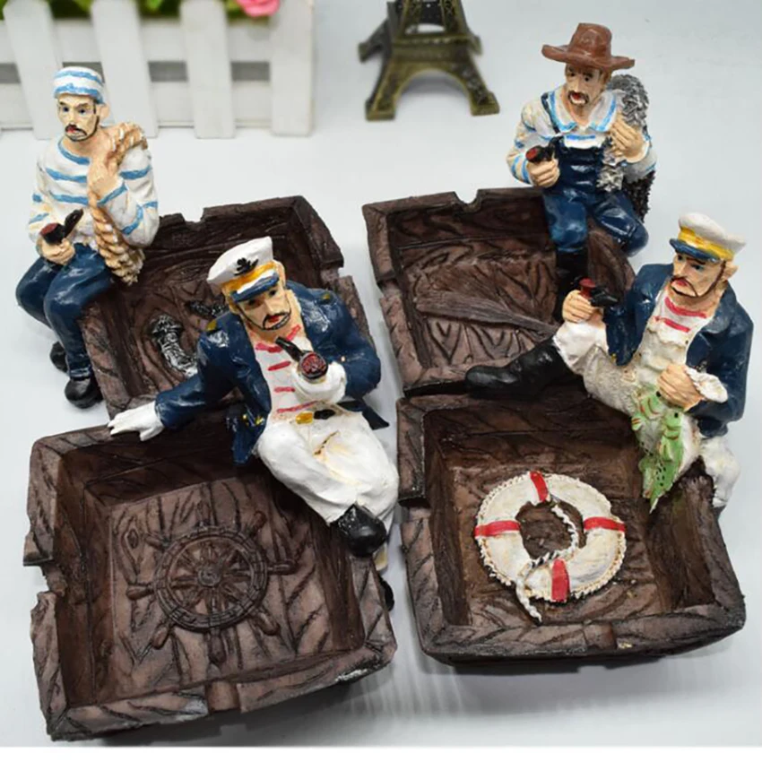Cigar Ashtray Holder Mediterranean Style Retro Resin Cigarettes Ash Tray for Patio/Outside/Indoor/Home Decoration | Дом и сад
