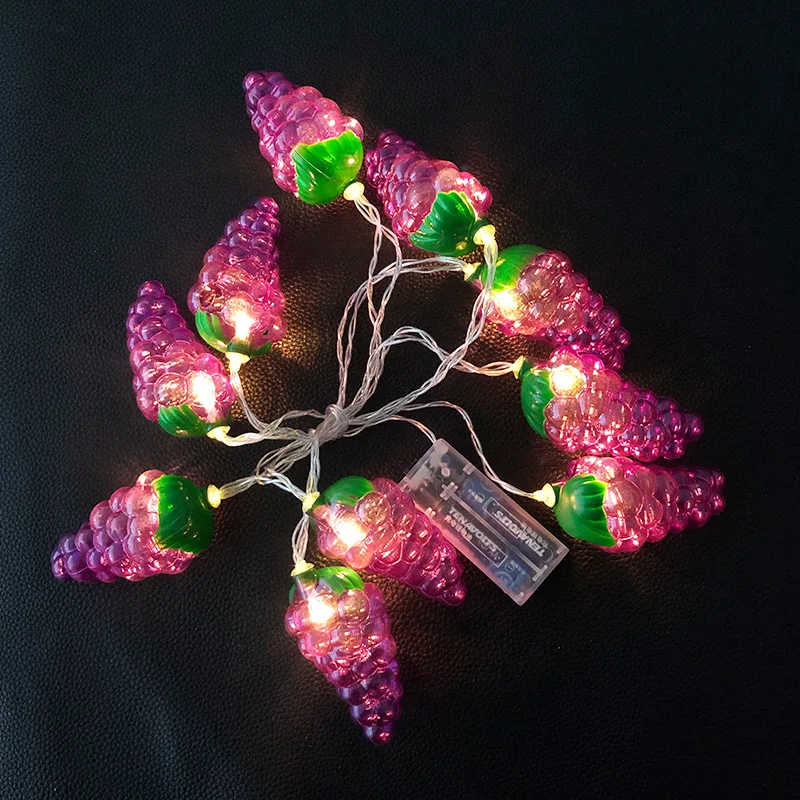 1.5m/3m Grape Fruit String Light Waterproof String Children Room Curtain Decoration Lamp Christmas Garland Decoration Supplies