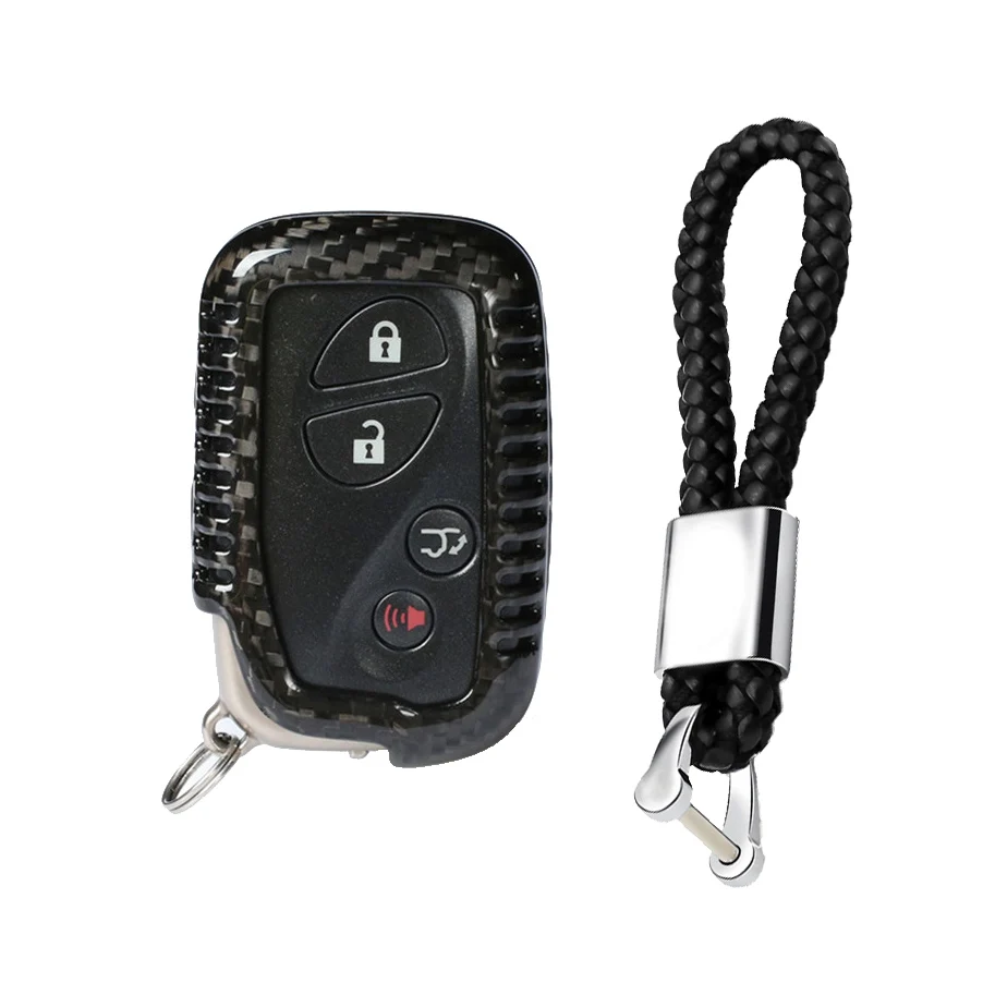 Реальные углеродное волокно ключа автомобиля подходит для Lexus CT200H GX400 GX460 IS250 IS300C RX270 ES240 ES350 LS460 GS300 450h 460h чехла - Название цвета: Case and keychain 1