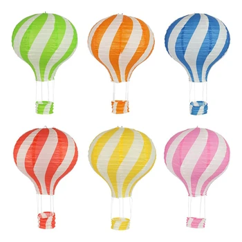 

12 Inch Hanging Hot Air Balloon Paper Lanterns Set Party Decoration Birthday Wedding Christmas Party Decor Gift Set, Pack Of 6 P