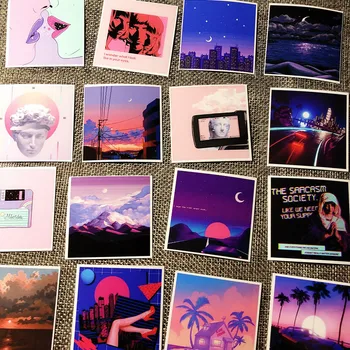 

20Pcs/Bag Vintage Salt Steam Wave Scene Sticker DIY Scrapbooking Album Junk Journal Planner Decorative Stickers