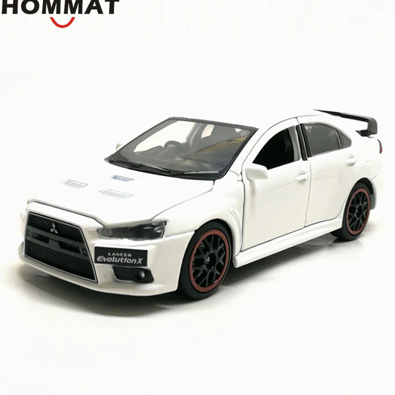 HOMMAT 1:32 весы Mitsubishi Lancer Evolution X сплав игрушечные машинки EVO X машинки модели автомобилей Моделирование игрушки для детей - Цвет: White