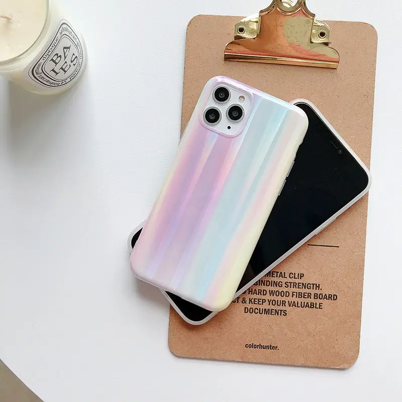 Мраморный лазерный градиентный цветной чехол для телефона для iphone 11Pro Max чехол X XR XS Max 7 8 6 6S Plus Глянцевая мягкая IMD Силиконовая задняя крышка