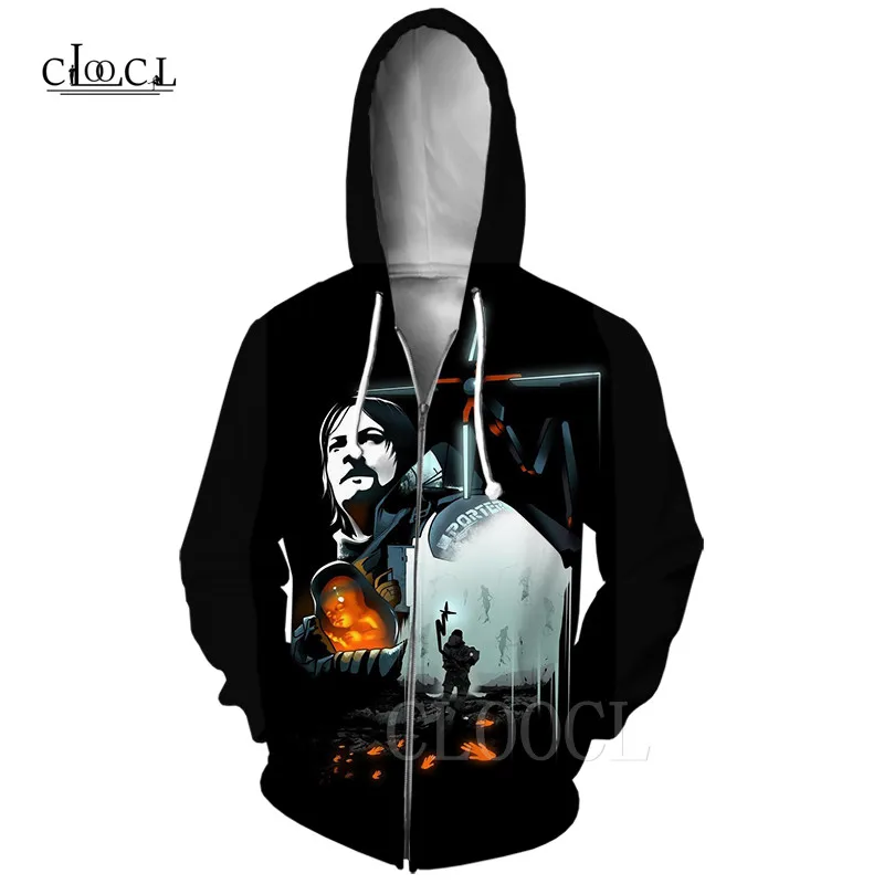 Zipper Hoodie 5 Толстовка на молнии с надписью «Death Stranding» для мужчин и женщин; модная толстовка с капюшоном; пуловер с 3D принтом; повседневные толстовки на молнии; куртка в стиле хип-хоп Харадзюку - Цвет: Zipper Hoodie 5