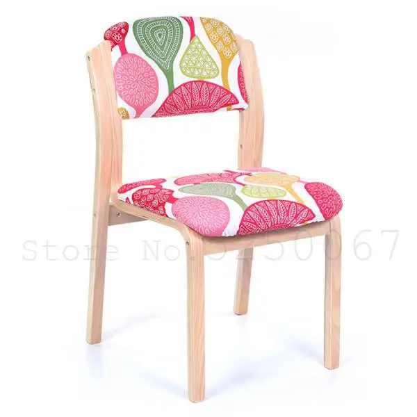 Домашний стул ткань кофе стул обеденный стул простой стол спинка кресла Европейский один деревянный стул - Цвет: model  5