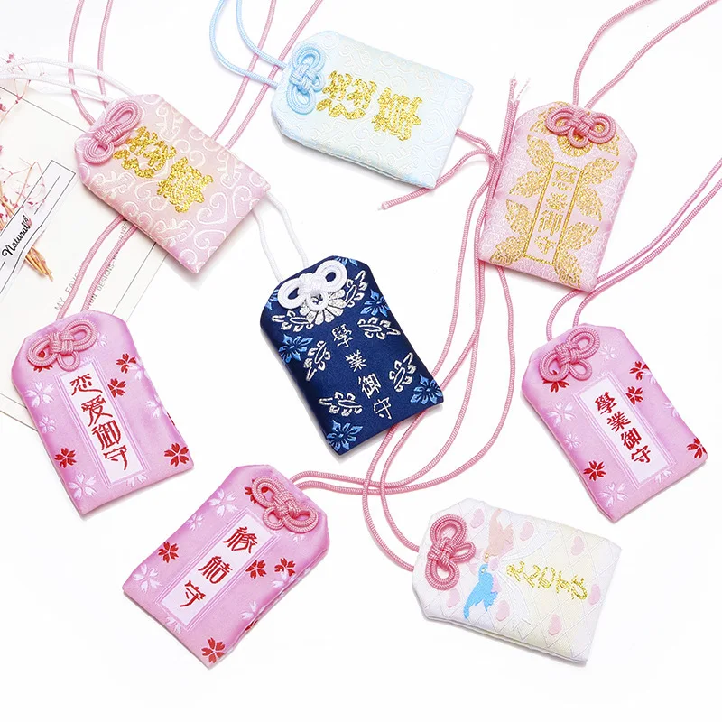 Мультфильм японский Omamori lucky bag брелок благословение желаний льняной амулет мешок Забавный персонализированные сладкие ювелирные изделия розовые аксессуары