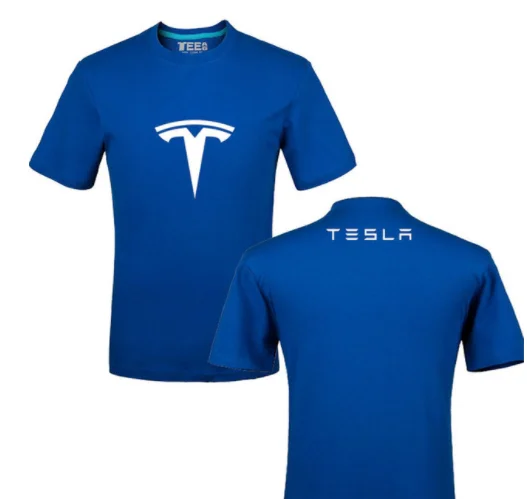Черный Забавный Логотип Tesla, хлопок, футболка с принтом, унисекс, летняя повседневная футболка, футболки - Цвет: Черный