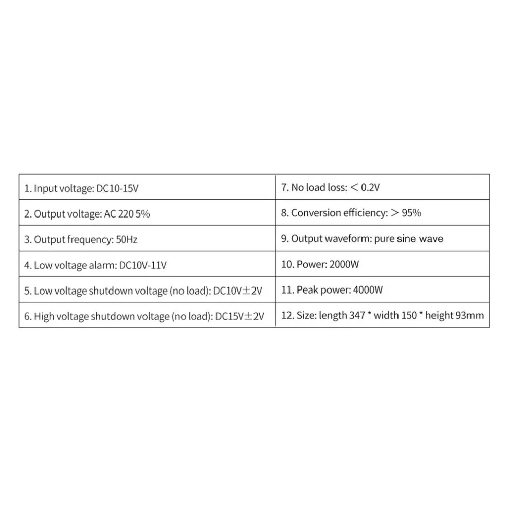 XUYUAN бытовой инвертор 12 V-220 V 2000W трансформатор напряжения цифровой Чистая синусоида Инвертор с кондиционированием