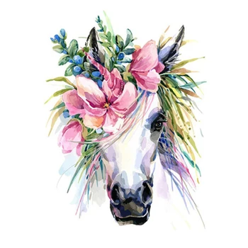 

Painting By Numbers DIY Dropshipping 40x50 60x75cm Beautiful Flower Horse Head Canvas Wedding Decoration Art picture Gift