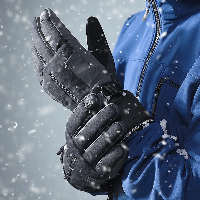 Ski Gloves Touch Screen Snowboard Skiing Full Finger Gloves Winter Warm Windproof Waterproof Mittens Hiking Outdoor Cycling