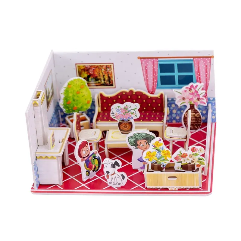 

3D DIY Large Three Dimensional Puzzle Educational Toy Paper House Car Wind Wheel Ship Model Children Boy Girl Fun Handmade Toys