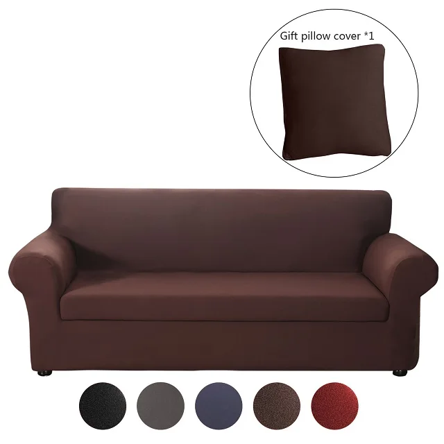 Эластичные чехлы на стулья, чехлы для диванов, 2 шт., защита для мебели, прочные, мягкие, высокие, тянущиеся, моющиеся, спандекс, чехлы для диванов - Цвет: Coffee