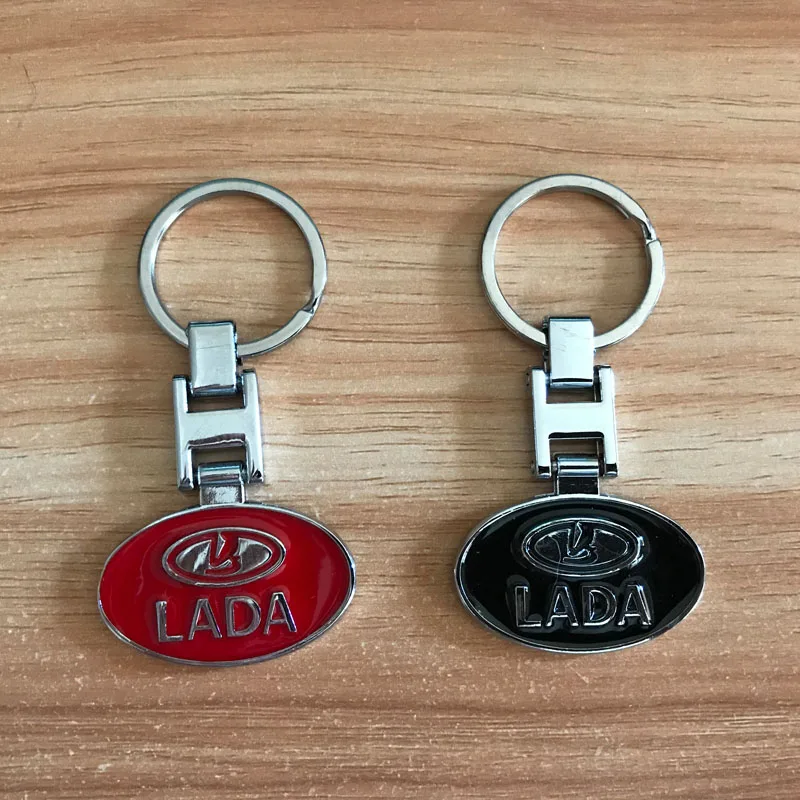 

Metal double-sided for LADA emblem keychain Oval style Car key ring for vesta granta niva kalina Auto accessories Decoration