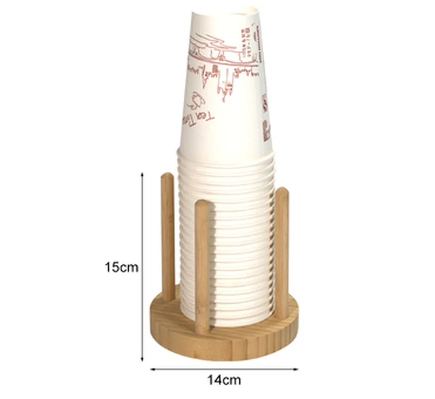 Household Solid Wood Wooden Cup Holder Water Dispenser Milk Tea Shop Disposable Paper Cup Holder with Home Decoration