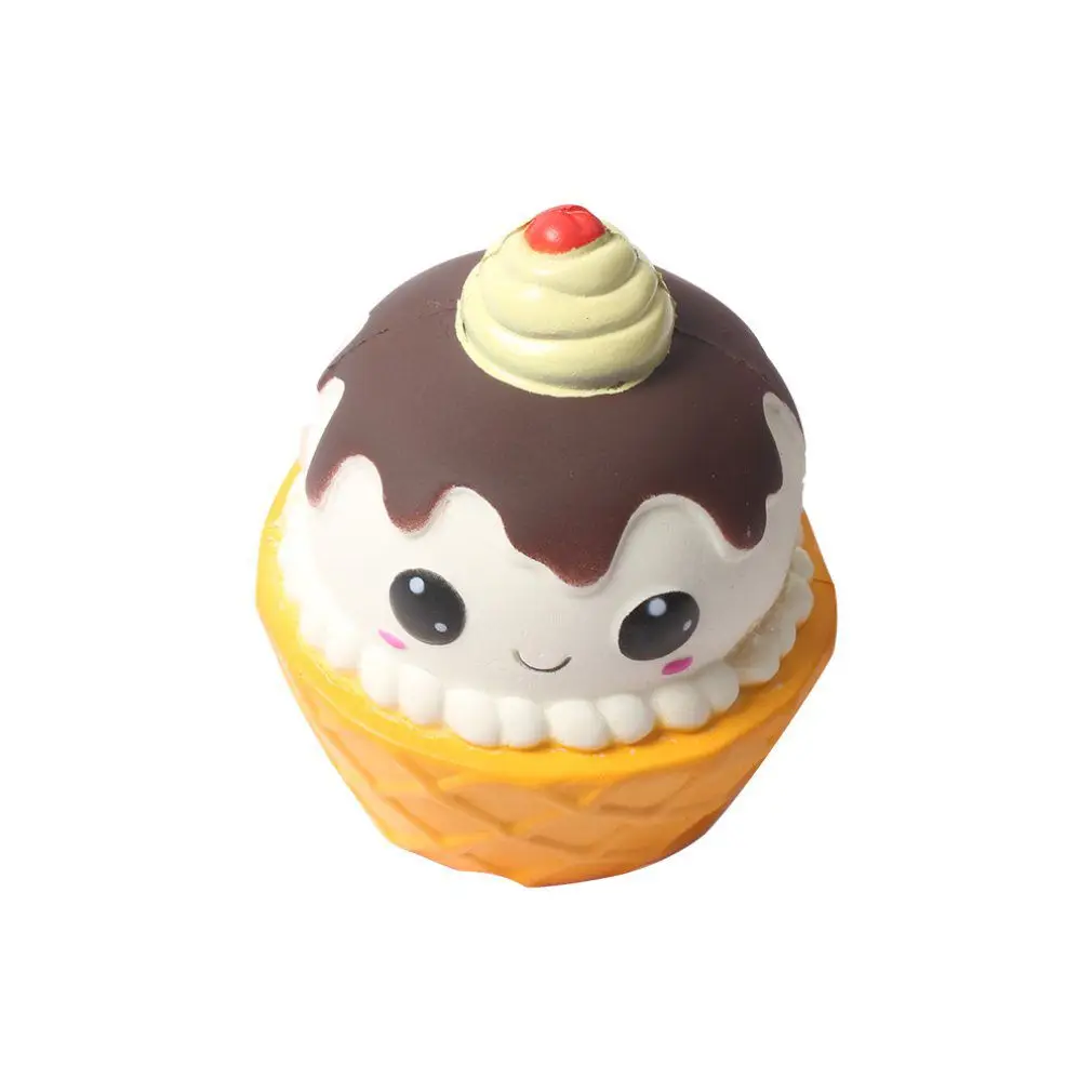 Kawaii New Squishy Expression Chocolate Sandwich Biscuits Slow Rebound Toy Cute Simulation Soft Food Children's Toys Antistress - Цвет: custard bowl