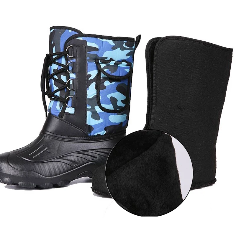 winter Fishing shoes waterproof Wading Fishing Rubber boots Non-slip Plus velvet Keep warm outdoor product fishing waders shoes