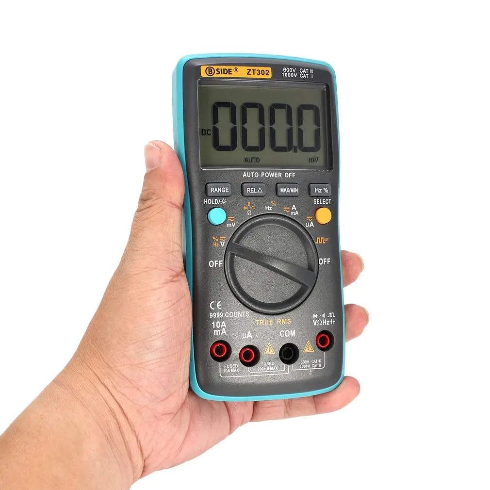 BSIDE ZT302 Цифровой мультиметр 9999 количество истинных RMS AC/DC Вольт Ампер Ом Емкость Частота Рабочий цикл диод тестер непрерывности
