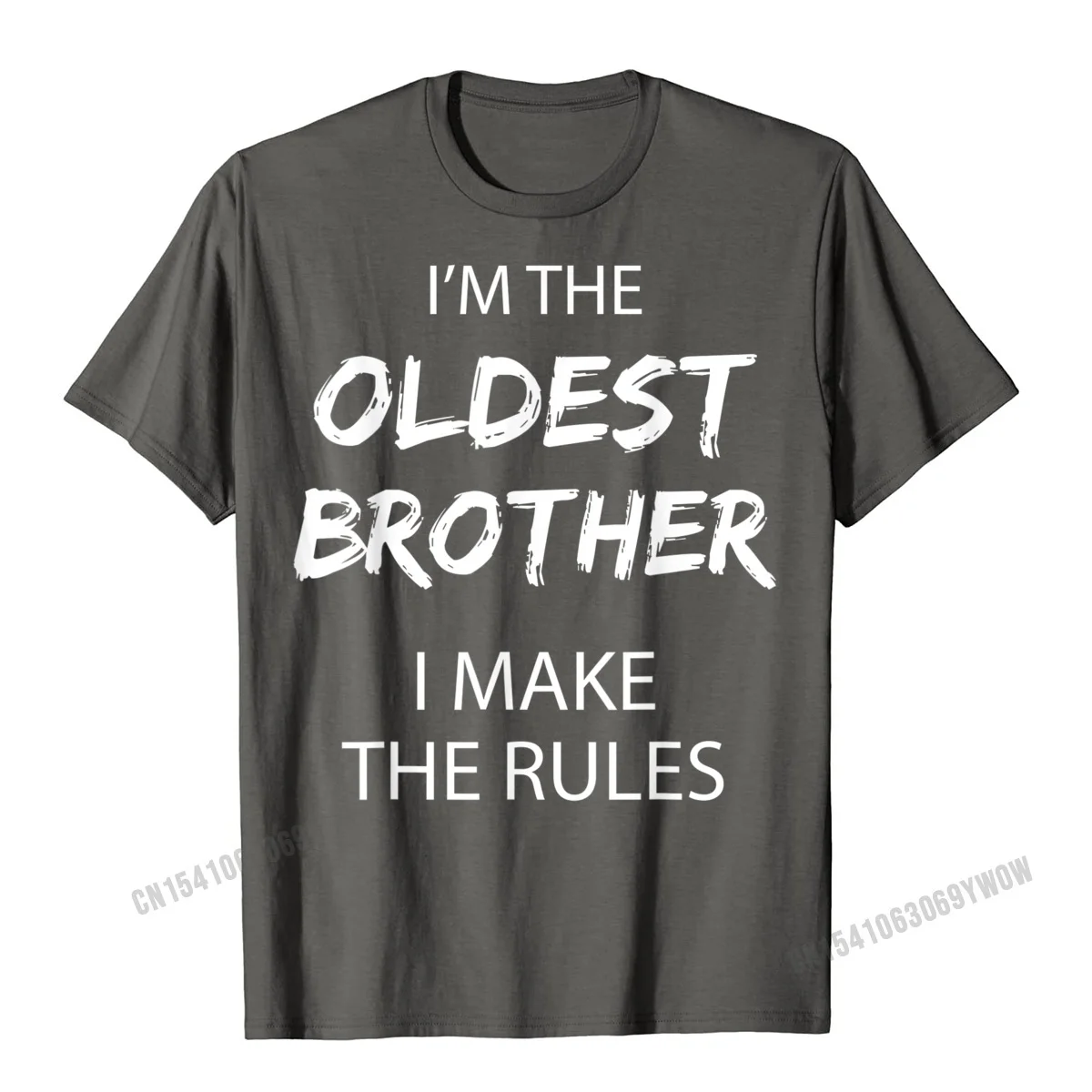 Crazy T Shirts Customized Short Sleeve Hot Sale O-Neck 100% Cotton Tops & Tees Comics Tee Shirt for Men Summer/Fall Oldest Brother I Make the Rules Matching Funny Sibling T-Shirt__828 carbon