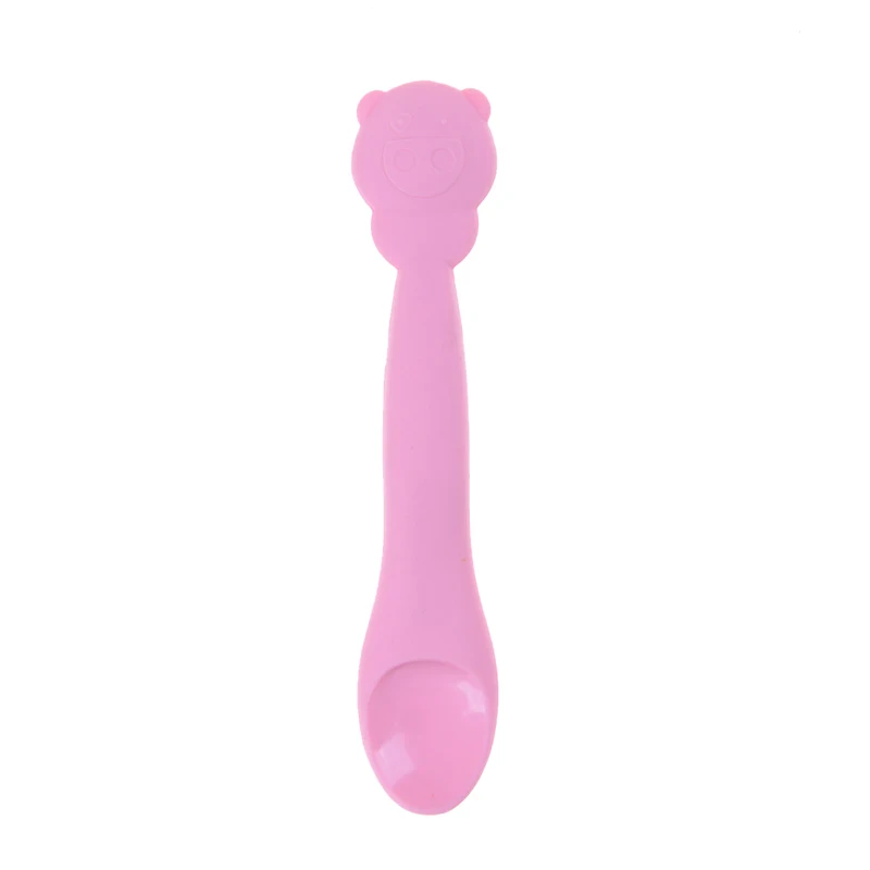 Qshare детское Кормление тарелка для обучения Милая свинья силиконовый всасывающий коврик для тарелки детская столовая утварь для кормления детское питание посуда Pratos - Цвет: pink spoon
