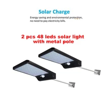 2/4pcs 48LED Solar Power Street Light PIR Motion Sensor Wireless Wall Lamp Garden Security Lamps Outdoor Waterproof Luminaria se
