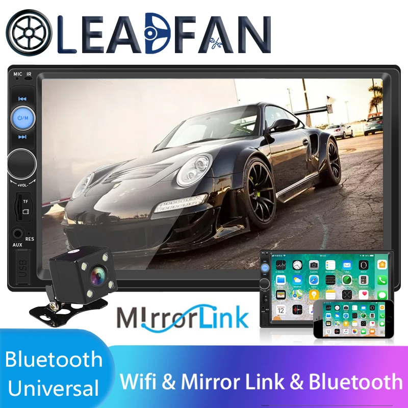 Leadfan Универсальный 2 din Автомобильный мультимедийный плеер Автомагнитола 2din