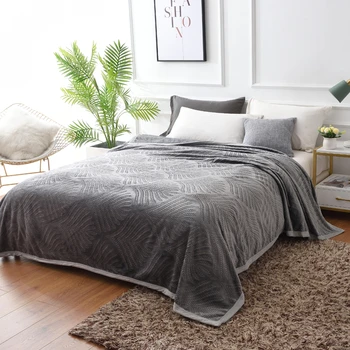 

Soft Comfortable Flannel Blanket Bedroom Office Air Conditioning Napping Cover Blanket Plain Embossed Flannel Blanket Breathable