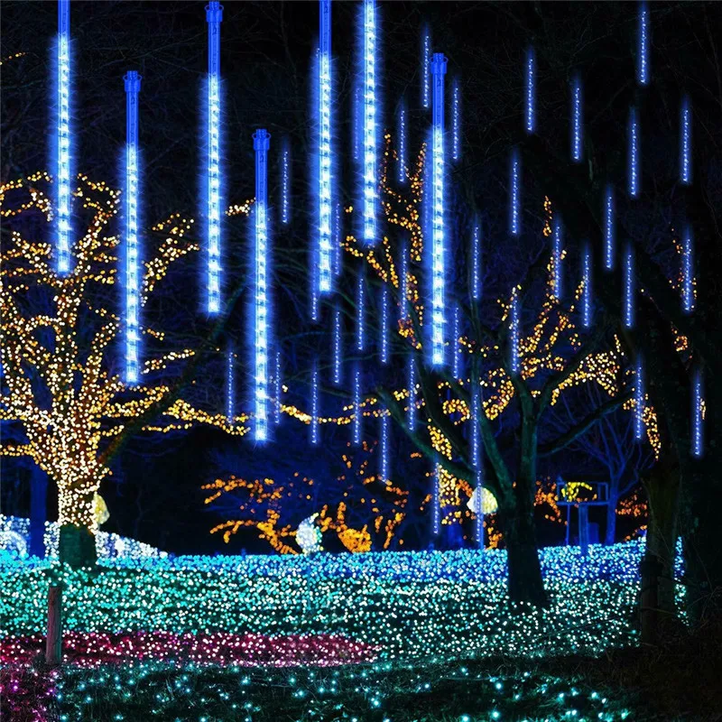 string lights 30CM Party LED Lights Shower Rain Snowfalls Christmas Tree Garden Outdoor Outdoor holiday decoration #3D31 (19)