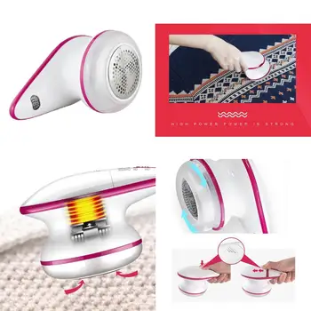 

Rechargeable Lint Remover USB ABS Sweater Fabrics Fuzz Shaver with Spare Cutter