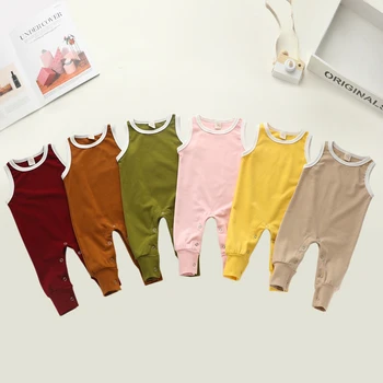 

Baby Girl Clothes Cotton Jumpsuit Sleeveless Boys Girls Playsuit Outfits