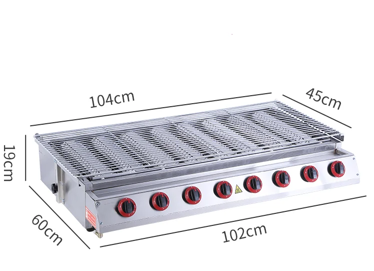 BBQ Infrared Gas 8 Burner Grill Stove Outdoor Kebab Meat Roasting machine barbecue maker machine Oysters roaster machine 6