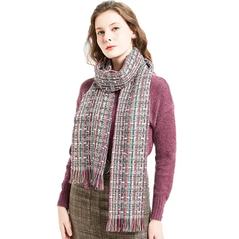

Autumn and winter new ethnic colorful sequins cashmere scarf shawl color lattice ladies tassel scarf