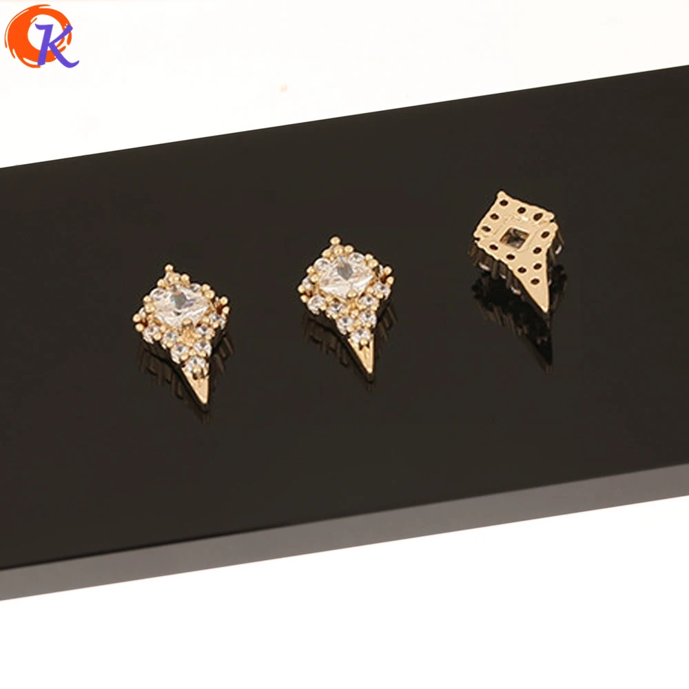 Cordial Design 50Pcs Jewelry Accessories/DIY Making/Genuine Gold Plating/Cubic Zirconia Charms/Hand Made/Fingernail Findings - cordial