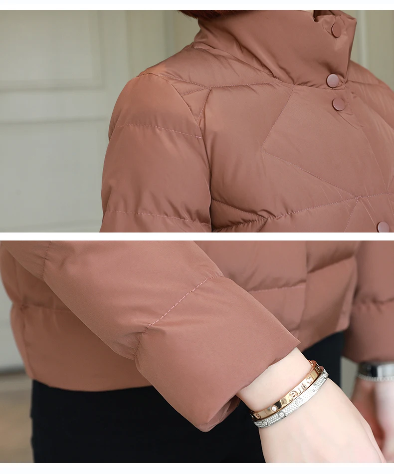 Короткие хлопковые пальто размера плюс M-XXL, женские зимние Новые повседневные куртки, женские черные утепленные парки