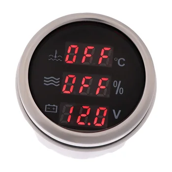 

3 in 1 Multi-Function Digital Gauge Water Temperature Oil Pressure Fuel Level Tachometer Voltage 9-32V With Alarm