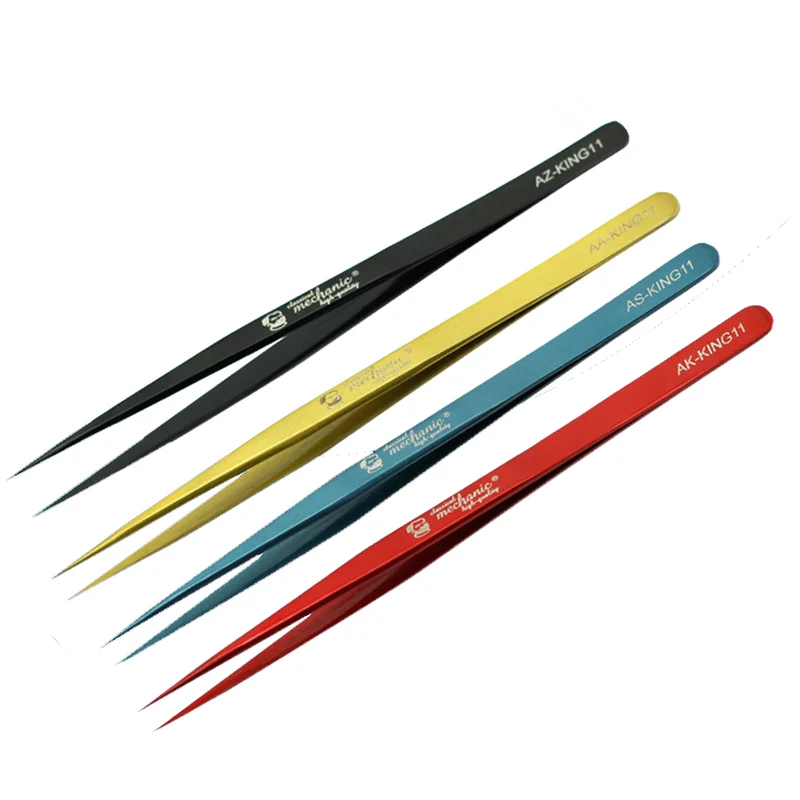 Tweezer Tool Precision Tweezers Phone Repair Tweezers MECHANIC Bent/Sharp Point Ultra Fine Tweezers High Tenacity Durable Forceps for SMD PCB BGA Motherboard Micro Repair Tools