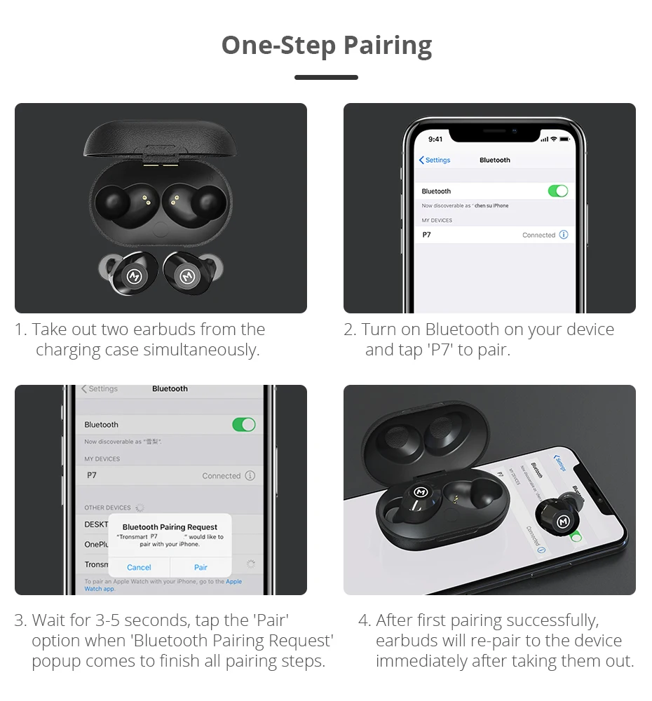 Makibes TWS 9D Stereo bass Bluetooth Headphones, Volume Control Sport Wireless Earphones with Dual Microphone Airoha 1526P chip--1_09