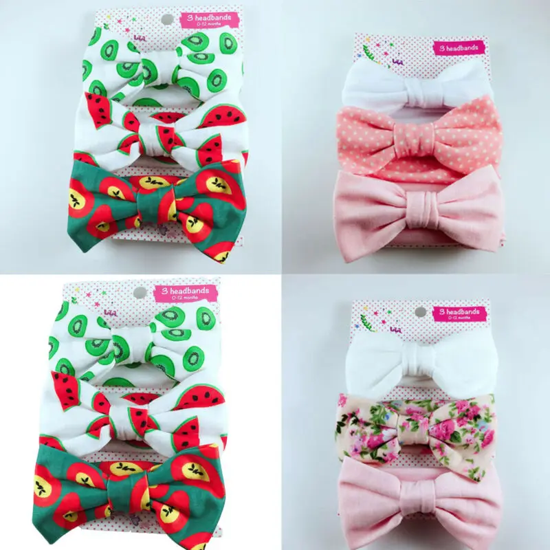 3PCS/Set Bow Newborn Baby Headband Elastic Hair Band Infant Girls Headbands Floral Headwear Kids Girl Accessories Set | Детская одежда