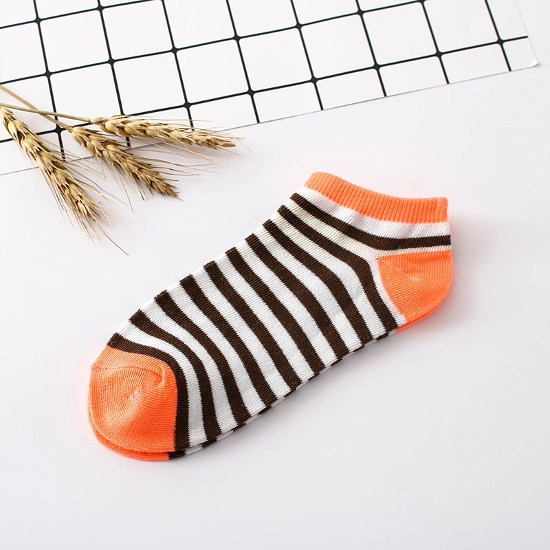 1 пара женских коротких носков ярких цветов женские спортивные носки в полоску с