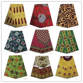 

African wax Fabrics Ankara Print Fabric 6 Yards Latest Dutch wax Fabric Guaranteed Real Ghana Wax style For Women Dresses 1005