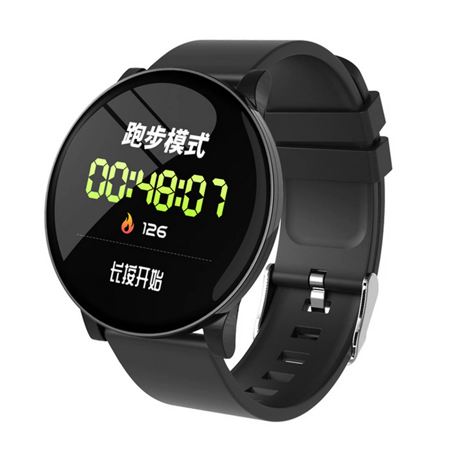 Black Gosear W8, водонепроницаемый смарт-браслет, наручные часы, Смарт-часы, спортивные фитнес-часы с ремешком из ТПУ, дисплей 1,3 дюйма для женщин - Цвет: Black