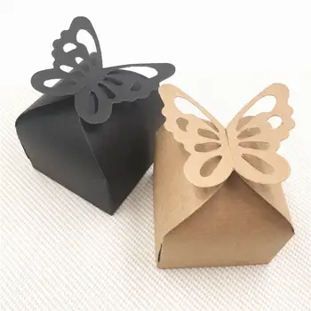 

12pcs/Lot Butterfly Shaped Cardboard Kraft Paper Boxes For Girls Cute Small Doll Toys Hold Container Card Paper Handmade Boxes